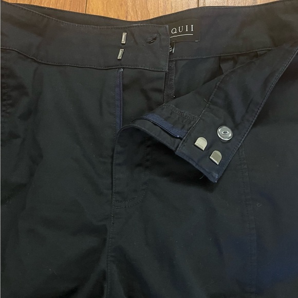 Eloquii 14 Navy Blue Business Casual Pants Belt Pockets Tapered Pockets Zip - Picture 5 of 10